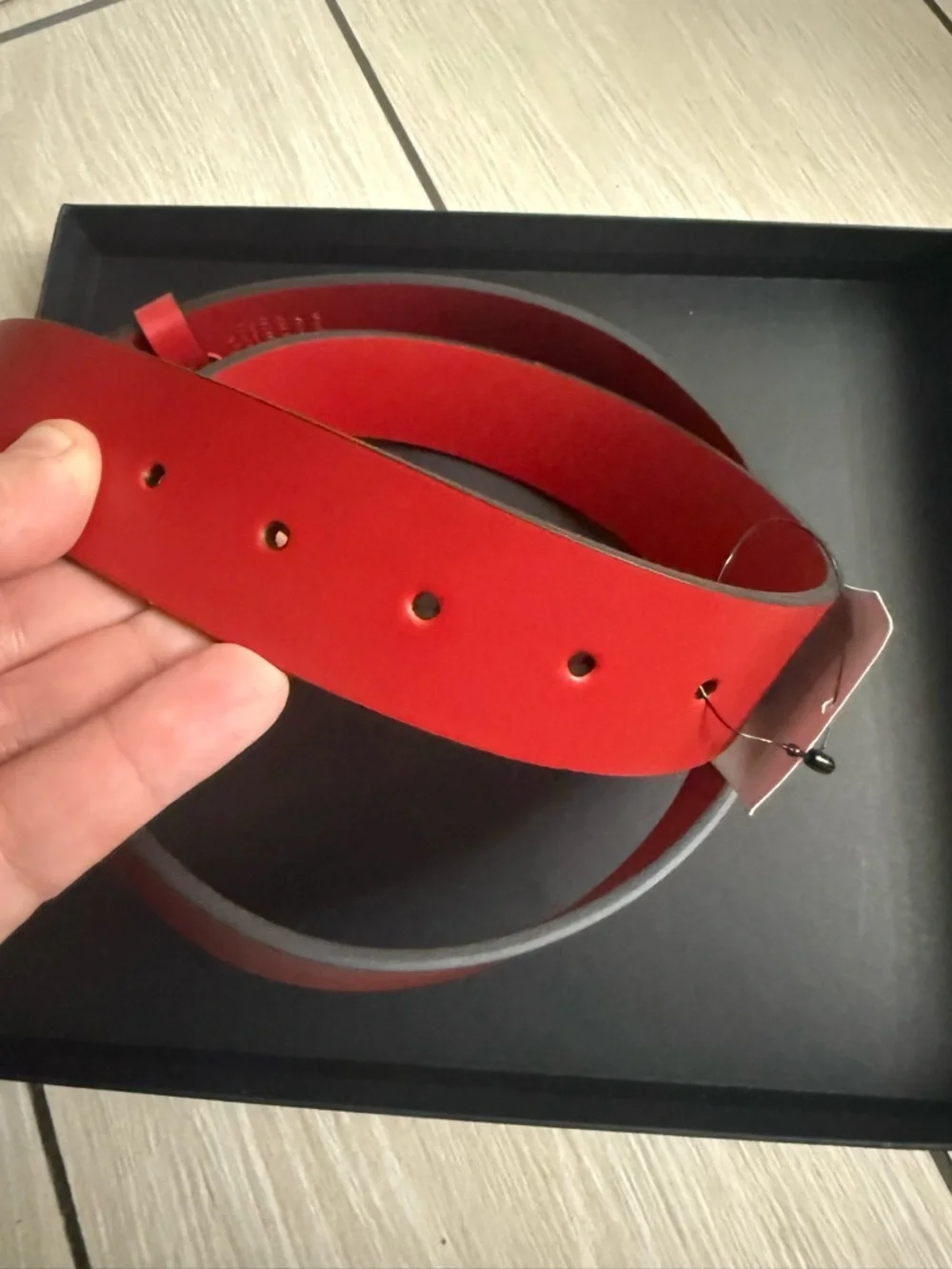 Brand new with box Gucci Red Leather Belt with Interlocking Buckle size 95